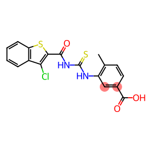 3-[[[[(3-CHLOROBENZO[B]THIEN-2-YL)CARBONYL]AMINO]THIOXOMETHYL]AMINO]-4-METHYL-BENZOIC ACID