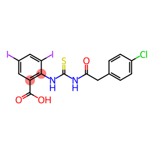 Benzoic acid, 2-[[[[2-(4-chlorophenyl)acetyl]amino]thioxomethyl]amino]-3,5-diiodo-