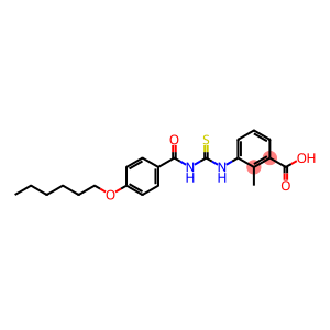 BENZOIC ACID, 3-[[[[4-(HEXYLOXY)BENZOYL]AMINO]THIOXOMETHYL]AMINO]-2-METHYL-