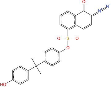 MONOESTER OF 2-DIAZO-1-NAPHTHOL-5-SULFONIC ACID WITH BISPHENOL A