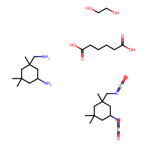 Hexanedioic acid, polymer with 5-amino-1,3,3-trimethylcyclohexanemethanamine, 1,2-ethanediol and 5-isocyanato-1-(isocyanatomethyl)-1,3,3-trimethylcyclohexane