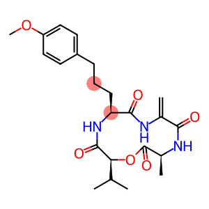 Cyclo[2,3-didehydroalanyl-L-alanyl-(2S)-2-hydroxy-3-methylbutanoyl-5-(4-methoxyphenyl)-L-norvalyl]