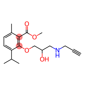 Benzoic acid, 2-[2-hydroxy-3-(2-propyn-1-ylamino)propoxy]-6-methyl-3-(1-methylethyl)-, methyl ester