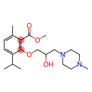 Benzoic acid, 2-[2-hydroxy-3-(4-methyl-1-piperazinyl)propoxy]-6-methyl-3-(1-methylethyl)-, methyl ester