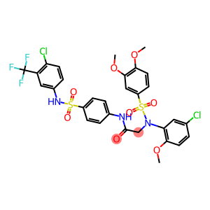 2-{5-chloro[(3,4-dimethoxyphenyl)sulfonyl]-2-methoxyanilino}-N-(4-{[4-chloro-3-(trifluoromethyl)anilino]sulfonyl}phenyl)acetamide