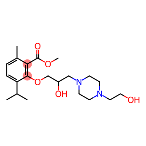 Benzoic acid, 2-[2-hydroxy-3-[4-(2-hydroxyethyl)-1-piperazinyl]propoxy]-6-methyl-3-(1-methylethyl)-, methyl ester