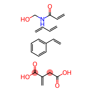 Butanedioic acid, methylene-, polymer with 1,3-butadiene, ethenylbenzene and N-(hydroxymethyl)-2-propenamide Butanedioic acid,methylene-,polymer with 1,3-butadiene,ethenylbenzene and N-(hydroxymethyl)-2-propenamide