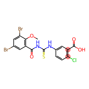 2-CHLORO-5-[[[(3,5-DIBROMO-2-METHOXYBENZOYL)AMINO]THIOXOMETHYL]AMINO]-BENZOIC ACID
