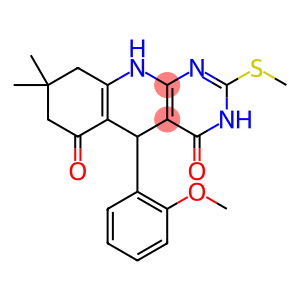 Pyrimido[4,5-b]quinoline-4,6(3H,7H)-dione, 5,8,9,10-tetrahydro-5-(2-methoxyphenyl)-8,8-dimethyl-2-(methylthio)-