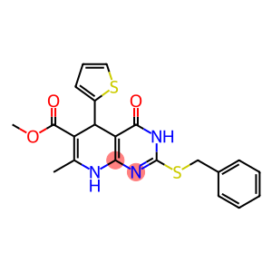 methyl 2-(benzylthio)-7-methyl-4-oxo-5-(thiophen-2-yl)-3,4,5,8-tetrahydropyrido[2,3-d]pyrimidine-6-carboxylate