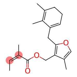 2-Butenoic acid, 2-methyl-, [2-[(5,6-dimethyl-1,5-cyclohexadien-1-yl)methyl]-4-methyl-3-furanyl]methyl ester, (Z)- (9CI)