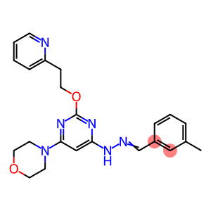 (E)-4-(6-(2-(3-methylbenzylidene)hydrazinyl)-2-(2-(pyridin-2-yl)ethoxy)pyrimidin-4-yl)morpholine