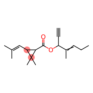 右旋-反式-2,2-二甲基-3-(2-甲基-1-丙烯基)环丙烷羧酸 (E)-1-乙炔基-2-甲基-戊-2-烯基酯