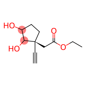 Cyclopentaneacetic acid, 1-ethynyl-2,3-dihydroxy-, ethyl ester, (1S)- (9CI)