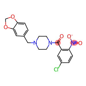 1-(1,3-benzodioxol-5-ylmethyl)-4-{5-chloro-2-nitrobenzoyl}piperazine