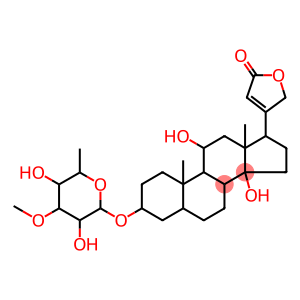 Card-20(22)-enolide, 3-[(6-deoxy-3-O-methyl-D-galactopyranosyl)oxy]-11,14-dihydroxy-, (3β,11α)- (9CI)