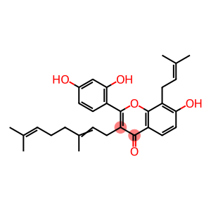 2-(2,4-Dihydroxyphenyl)-3-(3,7-dimethyl-2,6-octadienyl)-7-hydroxy-8-(3-methyl-2-butenyl)-4H-1-benzopyran-4-one