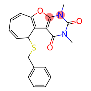 2H-Cyclohepta[4,5]furo[2,3-d]pyrimidine-2,4(3H)-dione,  1,5-dihydro-1,3-dimethyl-5-[(phenylmethyl)thio]-  (9CI)