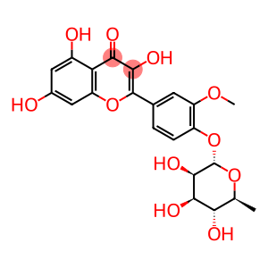 4H-1-Benzopyran-4-one, 2-[4-[(6-deoxy-α-L-mannopyranosyl)oxy]-3-methoxyphenyl]-3,5,7-trihydroxy-