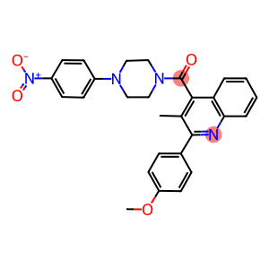 4-[(4-{4-nitrophenyl}-1-piperazinyl)carbonyl]-2-(4-methoxyphenyl)-3-methylquinoline