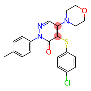 4-[(4-CHLOROPHENYL)SULFANYL]-2-(4-METHYLPHENYL)-5-MORPHOLINO-3(2H)-PYRIDAZINONE