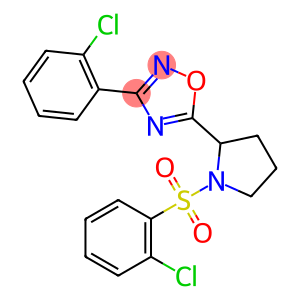 3-(2-CHLOROPHENYL)-5-(1-[(2-CHLOROPHENYL)SULFONYL]-2-PYRROLIDINYL)-1,2,4-OXADIAZOLE