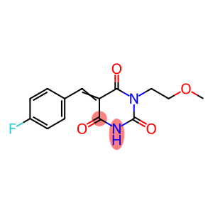 5-[(E)-(4-FLUOROPHENYL)METHYLIDENE]-1-(2-METHOXYETHYL)-2,4,6(1H,3H,5H)-PYRIMIDINETRIONE