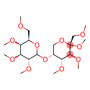 2-O-Methyl-1-O,3-O,4-O-trimethyl-5-O-(2-O,3-O,4-O,6-O-tetramethyl-β-D-galactopyranosyl)-D-fructopyranose