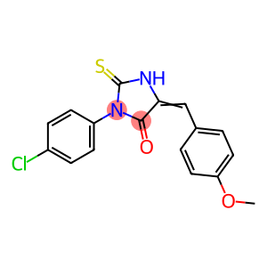 3-(4-CHLOROPHENYL)-5-[(4-METHOXYPHENYL)METHYLENE]-2-THIOXOTETRAHYDRO-4H-IMIDAZOL-4-ONE