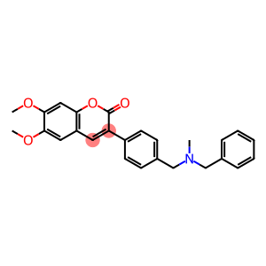 2H-1-Benzopyran-2-one, 6,7-dimethoxy-3-[4-[[methyl(phenylmethyl)amino]methyl]phenyl]-