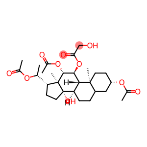 Pregnane-3,11,12,14,20-pentol, 3,12,20-triacetate 11-(hydroxyacetate), (3β,11α,12β,14β)- (9CI)