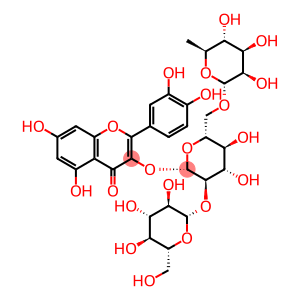 4H-1-Benzopyran-4-one, 3-[(O-6-deoxy-α-L-mannopyranosyl-(1→6)-O-[β-D-glucopyranosyl-(1→2)]-β-D-glucopyranosyl)oxy]-2-(3,4-dihydroxyphenyl)-5,7-dihydroxy-