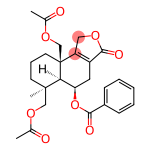 (5R)-6β,9aβ-Bis(acetoxymethyl)-5-benzoyloxy-1,3,4,5,5aα,6,7,8,9,9a-decahydro-6-methylnaphtho[1,2-c]furan-3-one