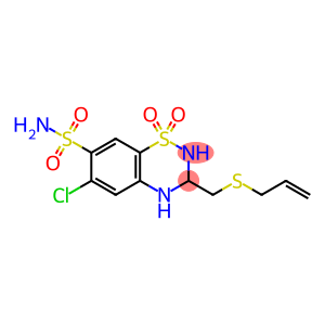 6-chloro-1,1-dioxo-3-(prop-2-enylsulfanylmethyl)-3,4-dihydro-2H-benzo[e][1,2,4]thiadiazine-7-sulfonamide