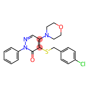 3(2H)-Pyridazinone, 4-[[(4-chlorophenyl)methyl]thio]-5-(4-morpholinyl)-2-phenyl-