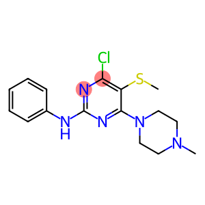 2-Pyrimidinamine, 4-chloro-6-(4-methyl-1-piperazinyl)-5-(methylthio)-N-phenyl-
