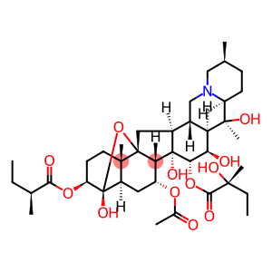 Cevane-3,4,7,14,15,16,20-heptol, 4,9-epoxy-, 7-acetate 3-[(2S)-2-hydroxy-2-methylbutanoate] 15-[(2R)-2-methylbutanoate], (3β,4α,7α,15α,16β)-