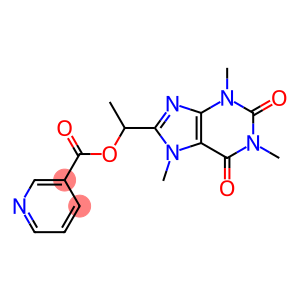 3-Pyridinecarboxylic acid, 1-(2,3,6,7-tetrahydro-1,3,7-trimethyl-2,6-dioxo-1H-purin-8-yl)ethyl ester