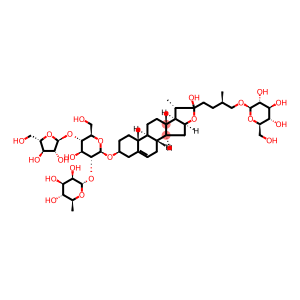 (3beta,25R)-26-(beta-D-Glucopyranosyloxy)-22-hydroxyfurost-5-en-3-yl O-alpha-L-arabinofuranosyl-(1-4)-O-[6-deoxy-alpha-L-mannopyranosyl-(1-2)]-beta-D-glucopyranoside