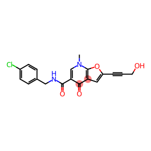 Furo[2,3-b]pyridine-5-carboxamide,  N-[(4-chlorophenyl)methyl]-4,7-dihydro-2-(3-hydroxy-1-propynyl)-7-methyl-4-oxo-  (9CI)