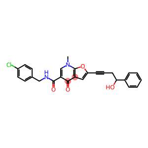 Furo[2,3-b]pyridine-5-carboxamide,  N-[(4-chlorophenyl)methyl]-4,7-dihydro-2-(4-hydroxy-4-phenyl-1-butynyl)-7-methyl-4-oxo-  (9CI)