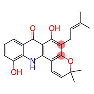 3,12-Dihydro-6,11-dihydroxy-3,3-dimethyl-5-(3-methyl-2-butenyl)-7H-pyrano[2,3-c]acridin-7-one