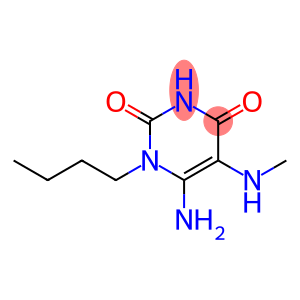 2,4(1H,3H)-Pyrimidinedione, 6-amino-1-butyl-5-(methylamino)-