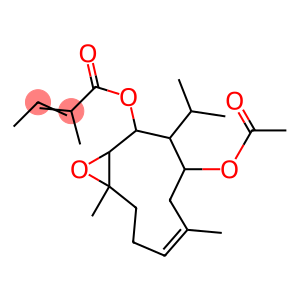 2-Methyl-2-butenoic acid 4-acetoxy-6,10-dimethyl-3-isopropyl-11-oxabicyclo[8.1.0]undec-6-en-2-yl ester