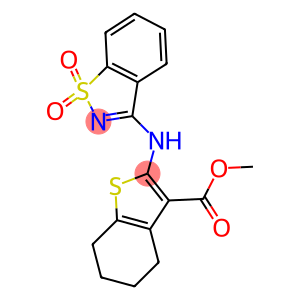 methyl 2-[(1,1-dioxido-1,2-benzisothiazol-3-yl)amino]-4,5,6,7-tetrahydro-1-benzothiophene-3-carboxylate