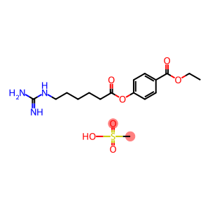 4-[[6-[(aminoiminomethyl)amino]-1-oxohexyl]oxyl]benzoic acid ethyl ester mesylate salt