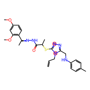 2-{[4-allyl-5-(4-toluidinomethyl)-4H-1,2,4-triazol-3-yl]sulfanyl}-N'-[1-(2,4-dimethoxyphenyl)ethylidene]propanohydrazide