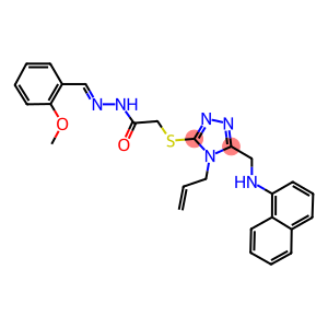 2-({4-allyl-5-[(1-naphthylamino)methyl]-4H-1,2,4-triazol-3-yl}sulfanyl)-N'-(2-methoxybenzylidene)acetohydrazide