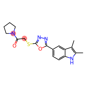 2-{[5-(2,3-dimethyl-1H-indol-5-yl)-1,3,4-oxadiazol-2-yl]sulfanyl}-1-(pyrrolidin-1-yl)ethan-1-one