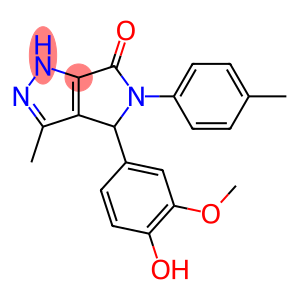 4-(4-hydroxy-3-methoxyphenyl)-3-methyl-5-(4-methylphenyl)-4,5-dihydropyrrolo[3,4-c]pyrazol-6(1H)-one